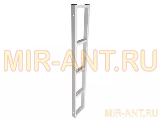 Кронштейн для полок, высота 82см, пять уровней, вылет 13см, 12 отв., серый 