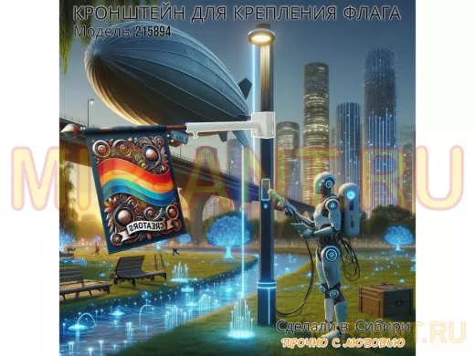 Кронштейн для крепления флага на столб угол 90 градусов 