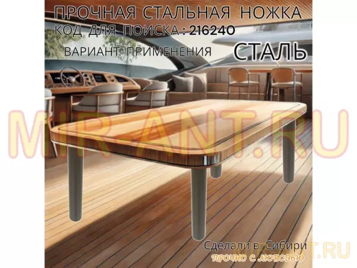 Прочная стальная ножка для стола, подставки, высота  25 см, черная,1шт, диаметр 32мм 