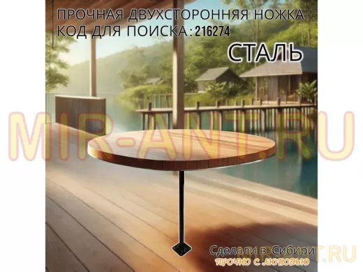 Прочная двусторонняя стальная ножка для стола, высота  73 см, черная,1шт, диаметр 32мм LOFTOM 216274