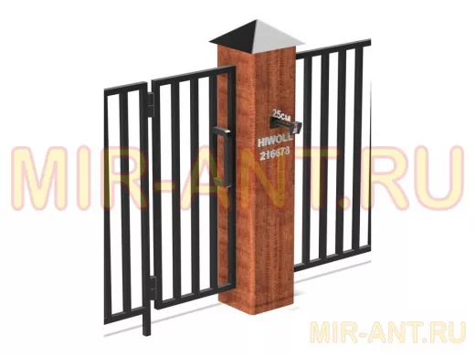 Стальной защитный козырек для кнопок выхода с вылетом от стены 25см "HIWOLL 216678" черный, 8х11см