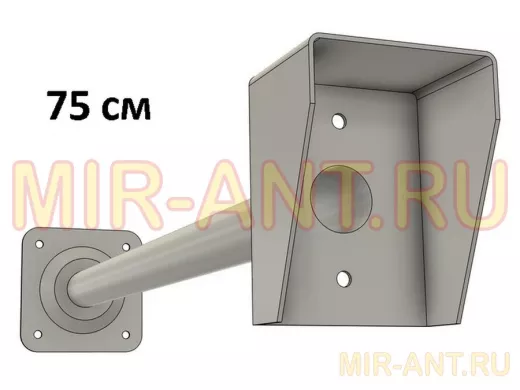 Стальной защитный козырек для кнопок выхода с вылетом от стены 75см 