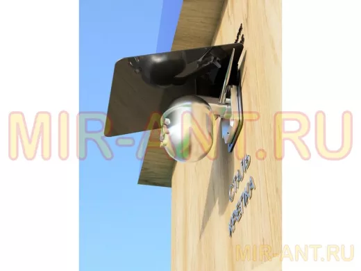 Кронштейн-козырёк для камеры "POHER-216825" 24х27см, сталь 2 мм, разборный, угол 70гр, черный