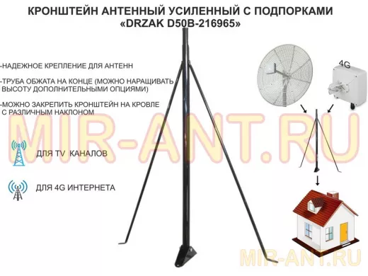 Кронштейн для антенны на крышу обжатый 