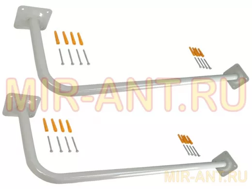 Сушилка для белья под веревки, 2 кронштейна, длина 100см, вылет 30см 