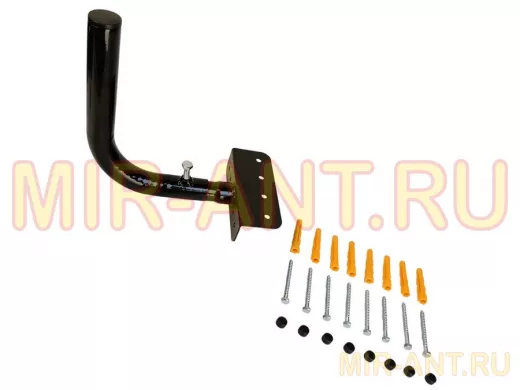 Кронштейн антенный на торец крыши, поворотный, вверх 23 см, 5х15см "ТОРЕЦКРЕП-217377" черный, 32мм