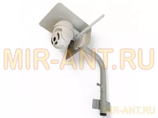 Кронштейн поворотный с козырьком для видеокамеры и прожектора, вылет 25см 