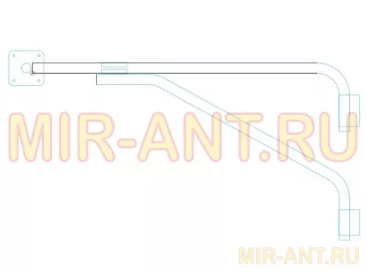 Кронштейн "КАМЕРАКРЕП-217496" на столб для 2х видеокамер, вылет 110см, с укосиной, серый, сталь