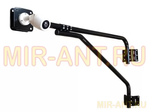 Кронштейн "КАМЕРАКРЕП-217498" на столб для 2х видеокамер, вылет 110см, с укосиной, черный, сталь