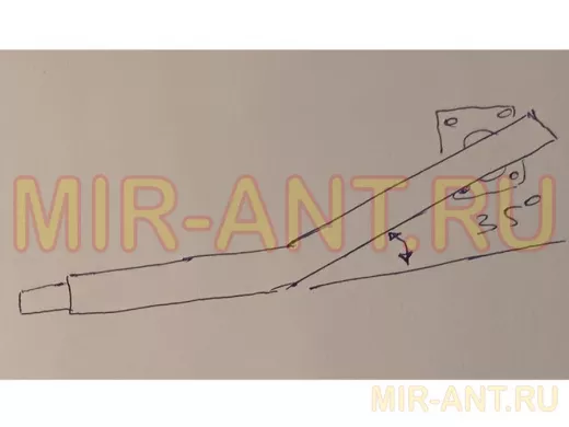 Поручень, соединительный, угол 35гр, 80см, левый 