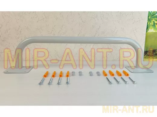 Поручень прямой 60см "ПоручПро-217678" пристенный, для дома и улицы, вылет 16см, серый, диаметр 32мм