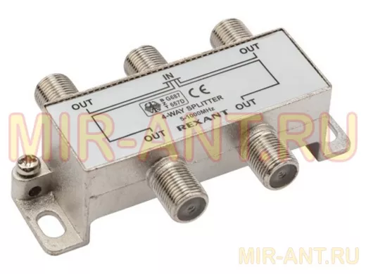 Делитель антенный F-типа на 4 TV, 5-1000 МГц  REXANT