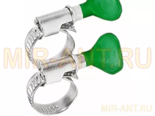 Хомут червячный цинк  32-50 мм с ключом W 