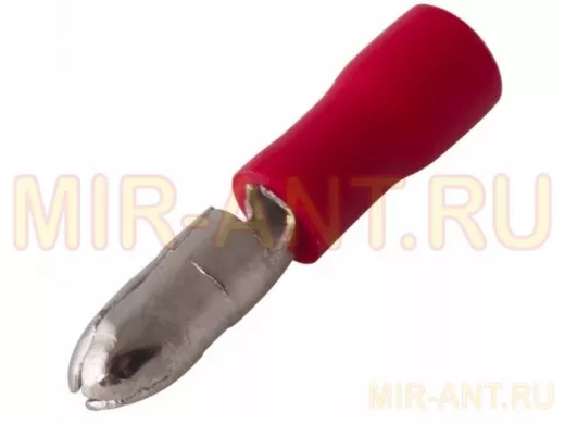 Разъем штекерный изолированный штекер 4 мм 0.5-1.5 мм? (РШи-п 1.5-4/РШИп 1,25-4) красный REXANT