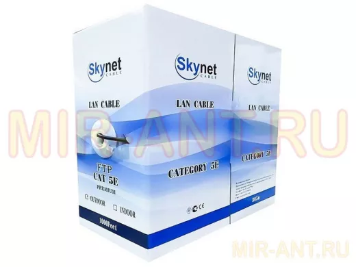 Кабель FTP 4PR SkyNet Light outdoor 4x2x0,46, медный,FLUKE TEST, кат.5e,однож, 305 м, box,черный CSL