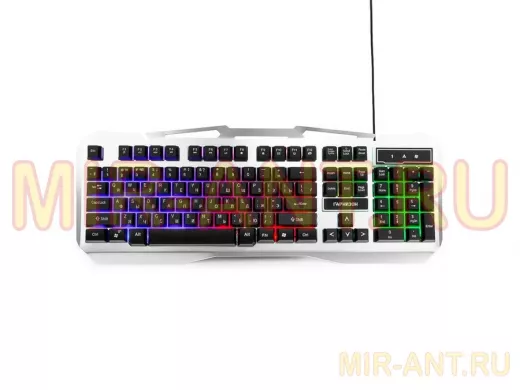 Клавиатура проводная Гарнизон GK-500G,USB,металл,подсветка,чер/сер,антифантомные клавиши GK,игровая