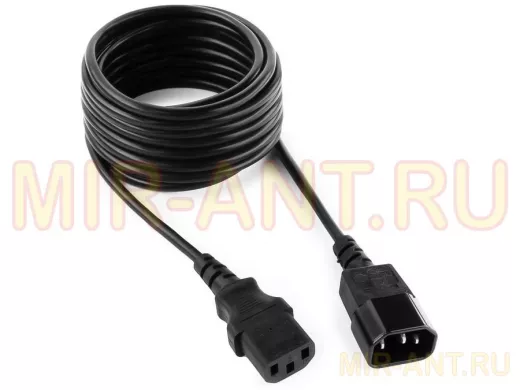 Кабель питания 4,5м сист.блок-монитор Cablexpert PC-189-15, C13-C14, 6А, черный, с заземлением