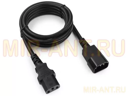 Кабель питания 1,8м сист.блок-монитор Cablexpert PC-189-1-1.8M, 1.8м, C13-C14, 3x1кв.мм., с зазем