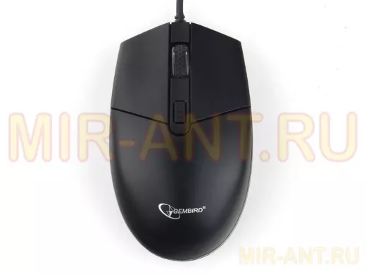 Мышь проводная GEMBIRD MOP-500H, USB, 2 кнопки+колесо-кнопка+DPI,подогрев,черный, 2400 DPI