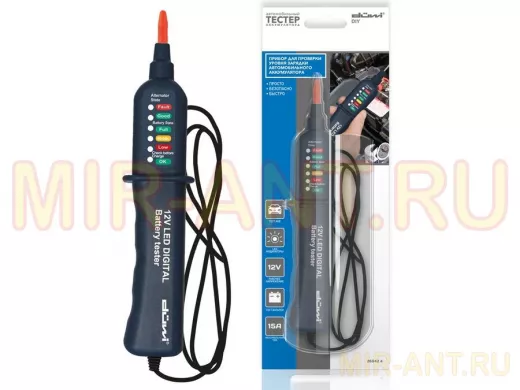 Тестер аккумулятора автомобильный, DIY, блистер, duwi