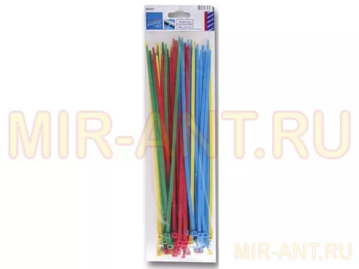 300х4,8мм кабельный хомут (стяжка) 100шт. Цвет: разноцветные.