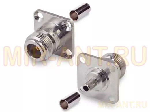 Разъем N-241F N(female), приборный фланец, обжимной RG-58