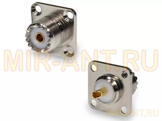 Разъем UHF U-245 PL259(female) приборный фланец, 4 отв. 18*18 мм