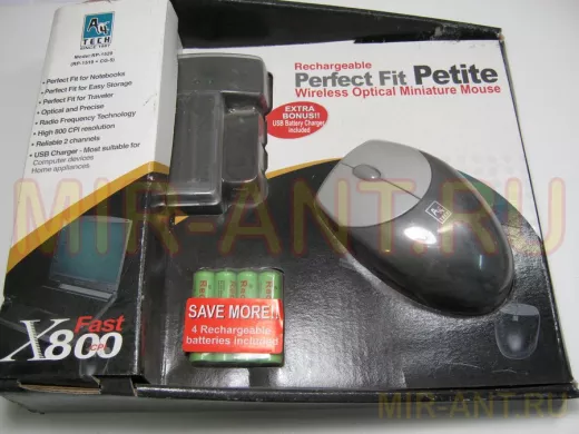 Мышь проводная A4 RP-1520 3D USB мини, радио, оптика+зарядка