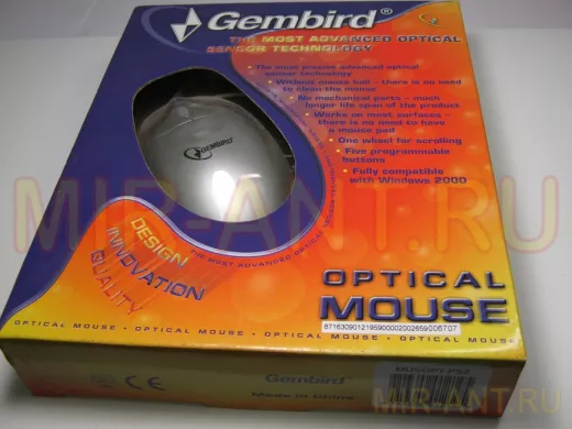 Мышь Maxxtro MUSOPT оптич.  5кн прогр  PS/2 металлик