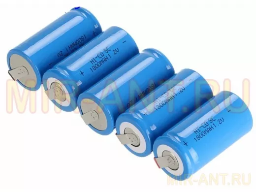 Аккумуляторы для шуруповерта SC 1800мАч 1,2 В Ni-Cd с лепестками  SUNRISING, (10C)