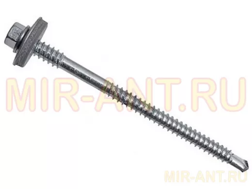 Саморез для сэндвич-панелей оцинкованный, с шайбой EPDM 6,3/5,5х185 (450 шт)  в упаковке 450шт, вес