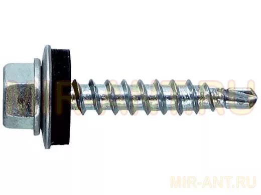 Саморезы 5,5х51 кровельные, сверло, цинк, с шайбой в упаковке 2100шт, вес 1шт г, цена за 1ш