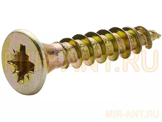 Саморезы универсальные оцинкованные  4 х 70 жёлтые (   1шт) "ABI-KREP 53586" Pozi PZ 4,1г