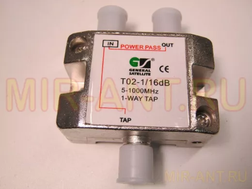 Ответвитель на 1 вых. 16db T02-1/16  40-2150 MГц спутниковый