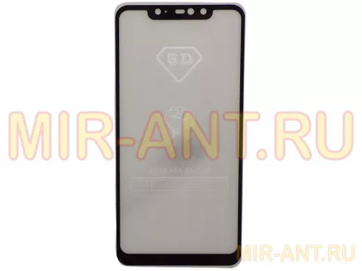 Стекло защитное Xiaomi Redmi Note 6 Pro, 5D, чёрное, тех.пак.