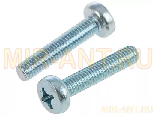 Винт оцинк. с полукруглой головой 6х 40 DIN 7985  2000шт "ABI-KREP 7221" 21кг крест.PH3 10,5г