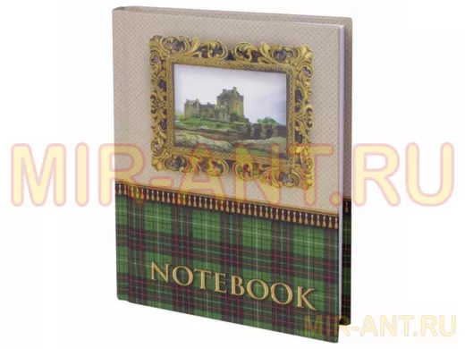 Блокнот 7БЦ А6 80л., обл. ламин., выб. лак, кл "BR-72231", Шотландка, 110*147мм