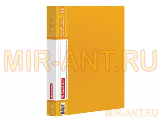 Папка на 2 кольцах "BR-76088" Contract, 35мм, желтая, до 270 листов, 0,9мм