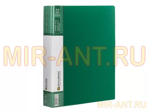 Папка на 2 кольцах "BR-76089" Contract, 35мм, зеленая, до 270 листов, 0,9мм