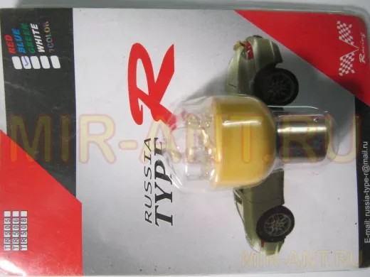 Лампочки светодиодные 508 синий горит, желтый бегает 10 Led с цоколем большие 1 контактные 01004