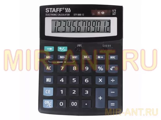 Калькулятор настольный "BR-77418" STF-888-12 (200х150мм), 12 разрядов, двойное питание