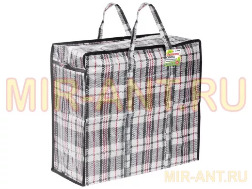 Сумка-баул хозяйственная, полипропилен, 45*40*20см, 36литров, черно-красная, 130г/м2 "BR-77670"