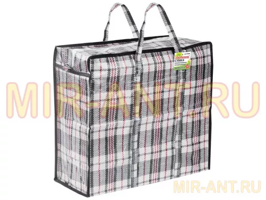 Сумка-баул хозяйственная, полипропилен, 50*45*25см, 56 литров, черно-красная,130г/м2 "BR-77672"