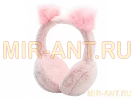 Наушники меховые, DMZ-112, ушки меховые, розовые