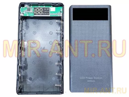 Корпус без аккумуляторов Power Bank для 7-ми аккум. 18650 с LED индикацией