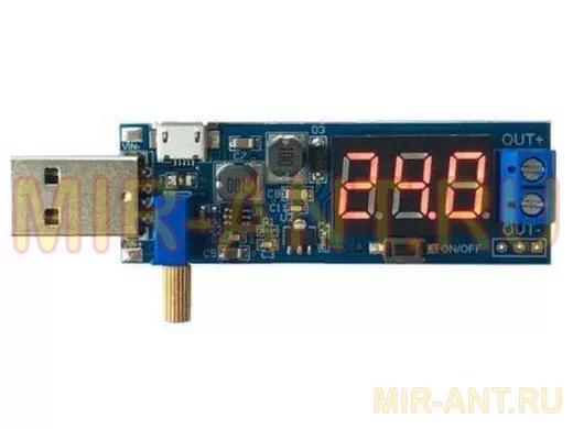 Модуль DC-DC повышающий вход USB 5В выход 1,2-24В с LED дисплеем и регул. до 3W  "BP-81460"