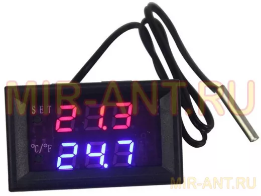 Термостат, от -50 до +110гр, с цифровой индикацией DC12V 20A, корпус 48х29х32мм.