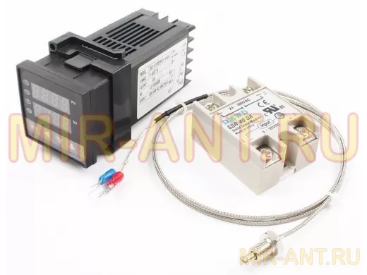 Термореле REX-C100 в комплекте с термопарой, SSR-40DA