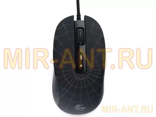 Мышь проводная GEMBIRD MG-560, игровая,USB, 7 кноп,паутина,подсветка 6 цветов, кабель ткань,3200 DPI