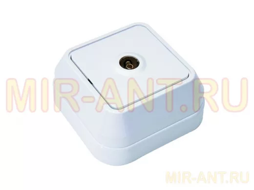 Розетка телевизионная TV, белая, накладная, серии MAKEL